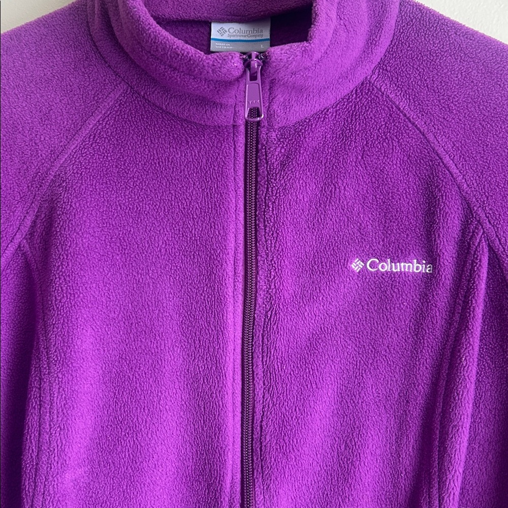 Purple Columbia fleece zip up jacket size large - Picture 5 of 7